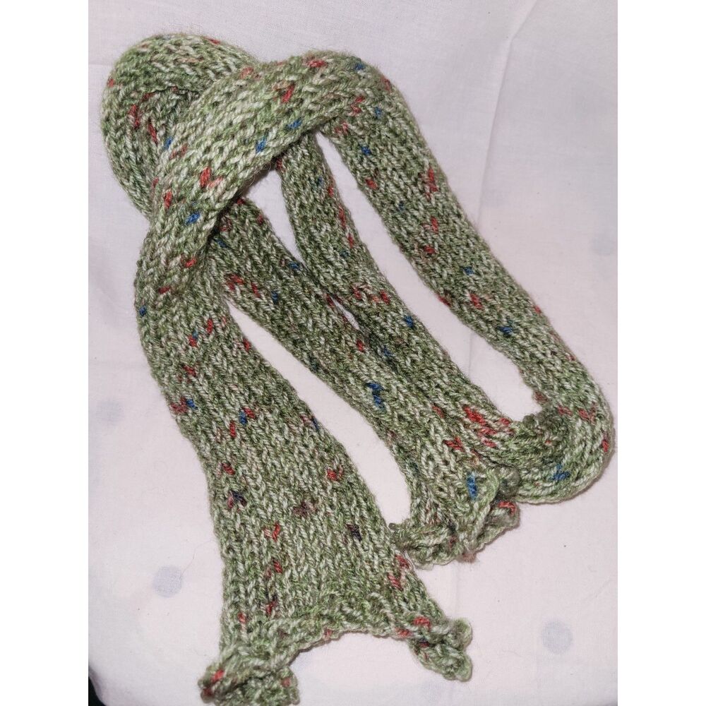 Handmade Sage Tweed Knit Beanie and Scarf Set  Brimless Artisan Winter Accessory